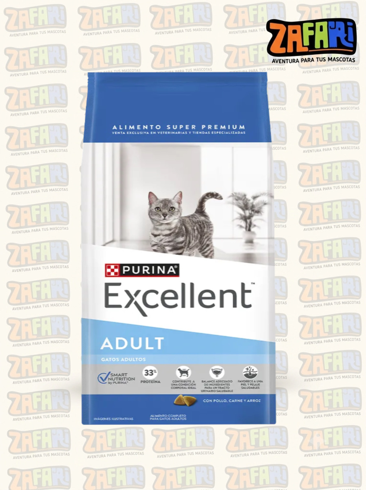 Excellent Gatos Adultos con Pollo, Carne y Arroz